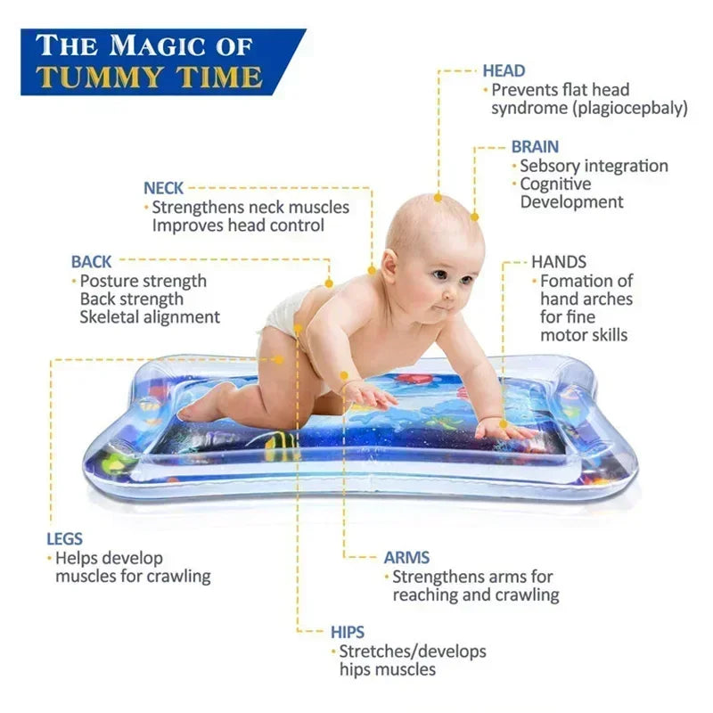 Baby Inflatable Water Play Mat Tummy Time Cushion Pad Early Learning Toy