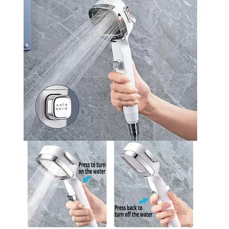 High Pressure Shower Head 3 Modes Adjustable Filter Shower Head Set New Smart Bathroom Shower Head Accessories Sprayer