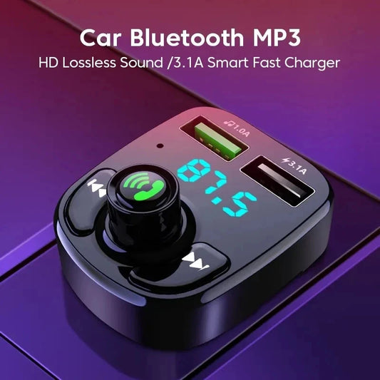 LED Car Bluetooth FM Transmitter Hands-Free QC3.0 PD USB Charger 5.0