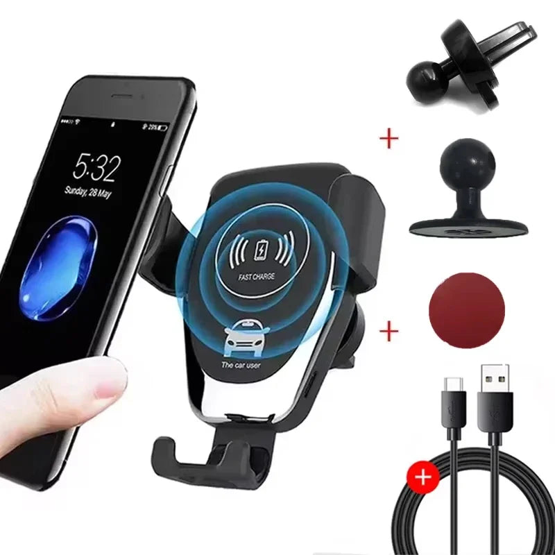 30W Fast Wireless Car Charger Mount for iPhone  Samsung