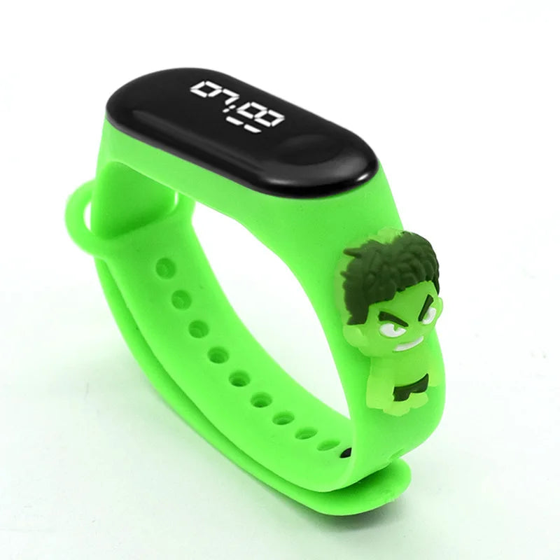 Kids LED Touch Watch Mickey Spiderman Sports Bracelet Waterproof