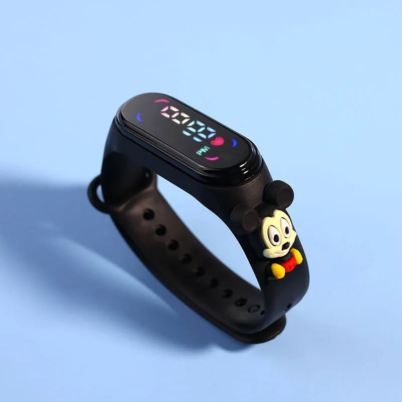 Kids LED Touch Watch Mickey Spiderman Sports Bracelet Waterproof