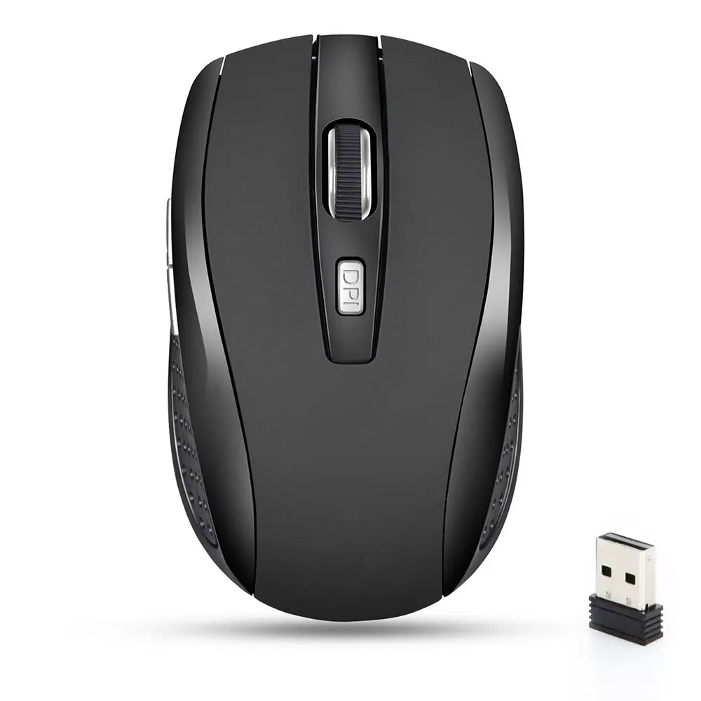 Wireless Silent Mouse 2.4G Portable Optical Adjustable DPI for Laptop PC
