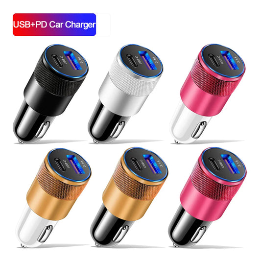 3.1A USB Car Charger Type-C Fast Charging Adapter for Phone Cigarette Port