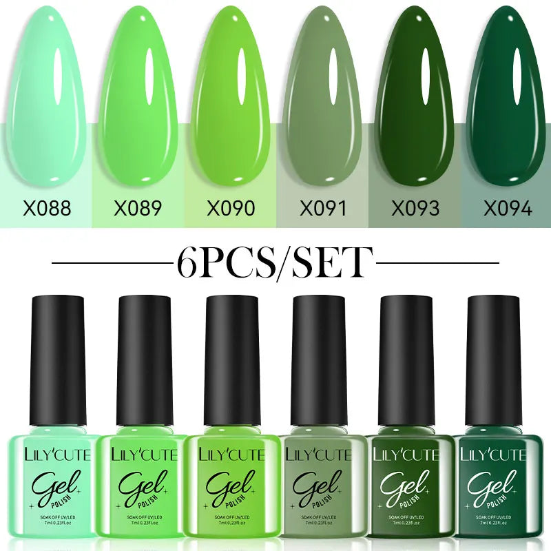 6Pcs 7ml Coffee Series Gel Nail Polish Set Soak Off UV LED Manicure Kit