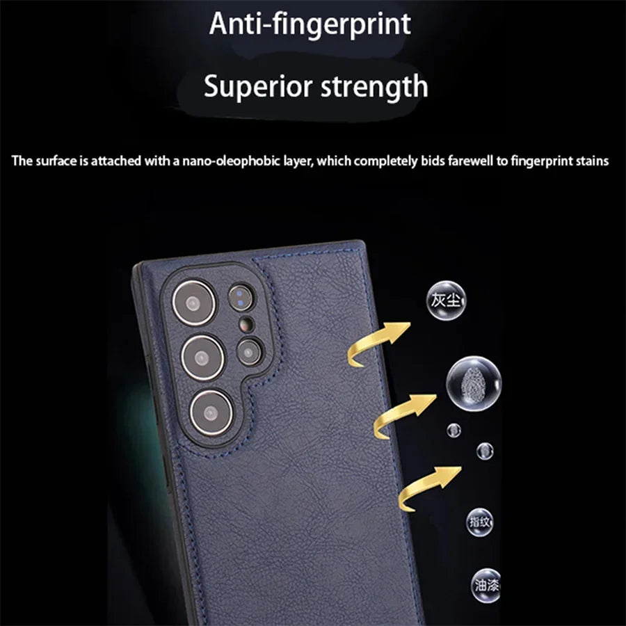Luxury Vintage PU Leather Case Shockproof Soft Cover for Samsung Camera