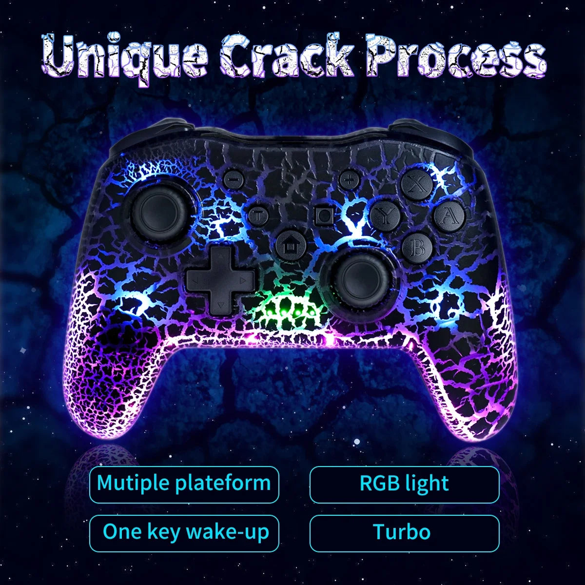 GAMINJA RGB Wireless Gamepad CRACK PROCESS For Nintendo Switch TV Box PS3 Joystick Six Axis Gyroscope Dual Vibration