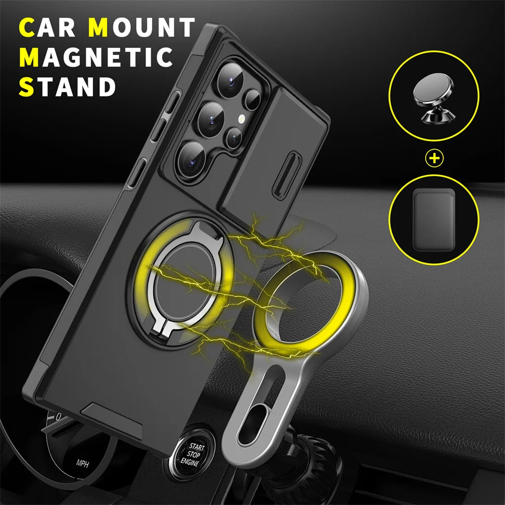 Slide Camera Protection Magnetic Stand Case for Samsung A05S Cover