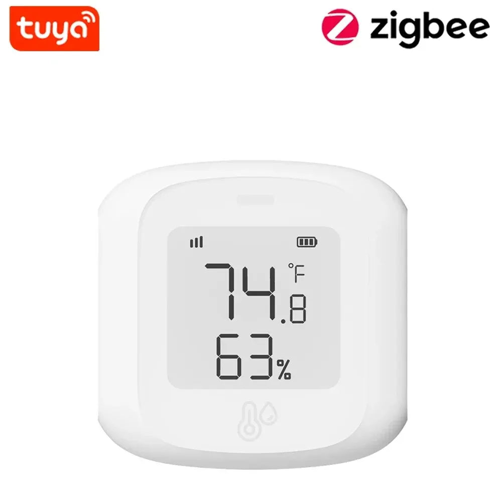 Smart WiFi/Zigbee Temperature Humidity Sensor LCD Display Works with Alexa