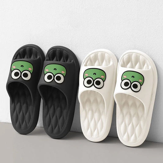 Cartoon Frog Anti-Slip Slides Soft Bathroom Sandals for Home & Beach