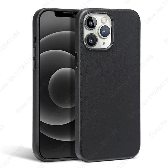 Animated Leather Case for iPhone MagSafe Magnetic Wireless Charging Cover