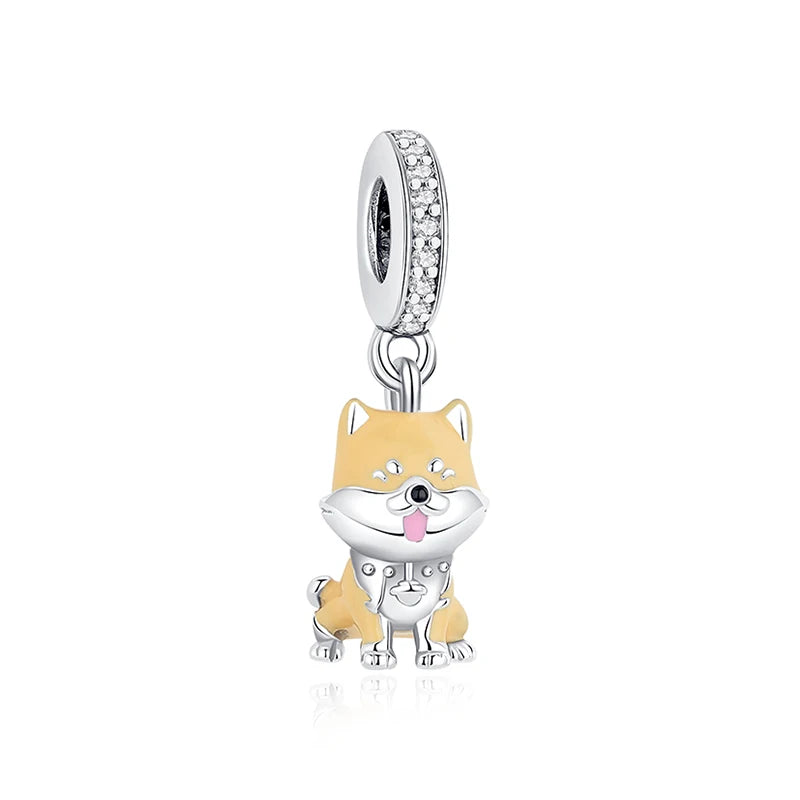 Silver Japanese Doll Fortune Cat Charm Bead for Bracelets