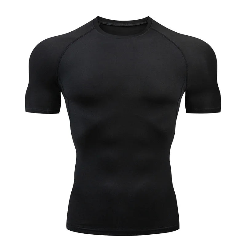 Men's Compression Rash Guard Quick-Dry Short Sleeve Gym, Running & Cycling T-Shirt, Workout Training Base Layer