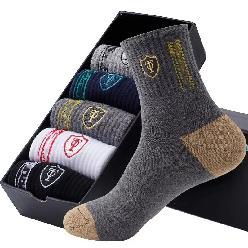 5 Pairs Men's Bamboo Socks Breathable Cotton Winter Business