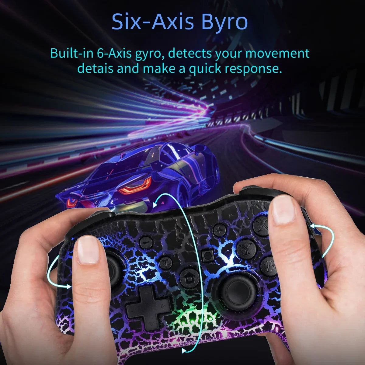 GAMINJA RGB Wireless Gamepad CRACK PROCESS For Nintendo Switch TV Box PS3 Joystick Six Axis Gyroscope Dual Vibration