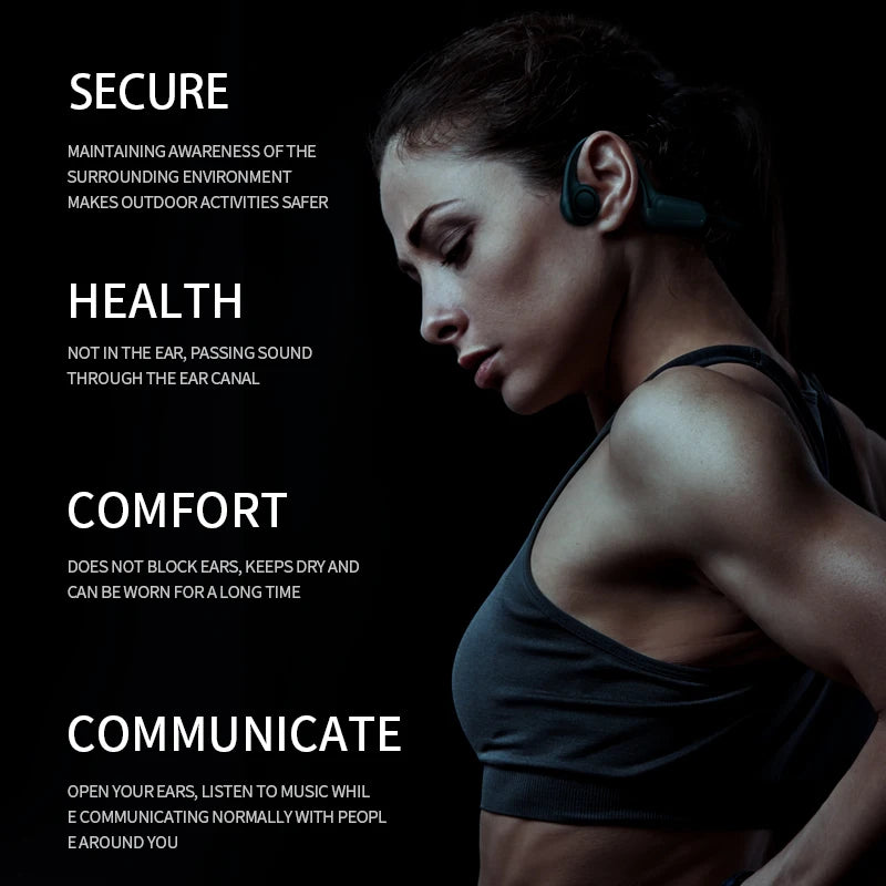 Bluetooth 5.3 Open-Ear Wireless Headphones Sport Ear Hook Waterproof