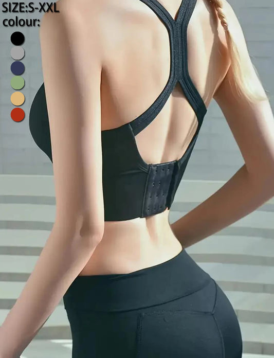 Women's Seamless Sports Bra – Racerback Yoga Gym Top Fast Dry Workout Vest