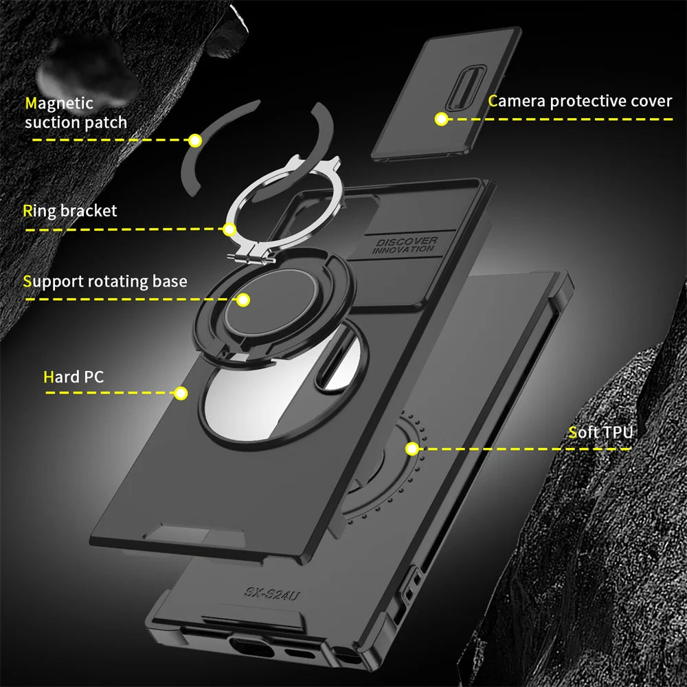 Slide Camera Protection Magnetic Stand Case for Samsung A05S Cover