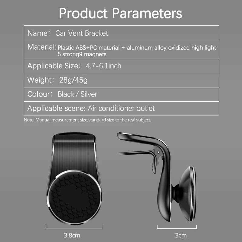 Magnetic Car Phone Holder Air Vent Mount for iPhone Samsung GPS