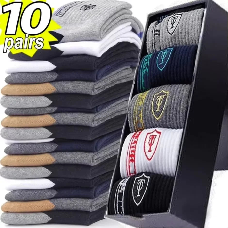 5 Pairs Men's Bamboo Socks Breathable Cotton Winter Business