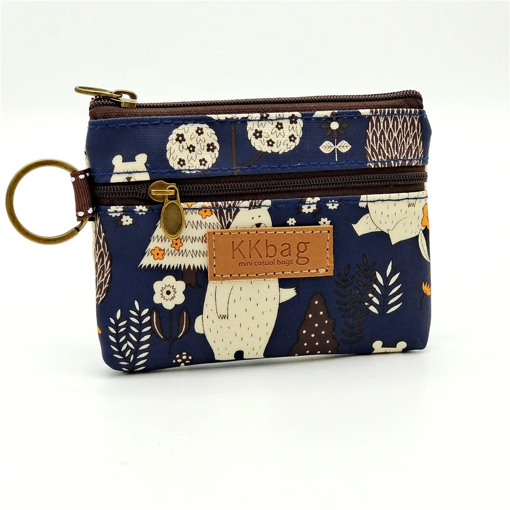 Cute Animal Zipper Wallet  Small Coin Purse & Card Holder for Students & Women