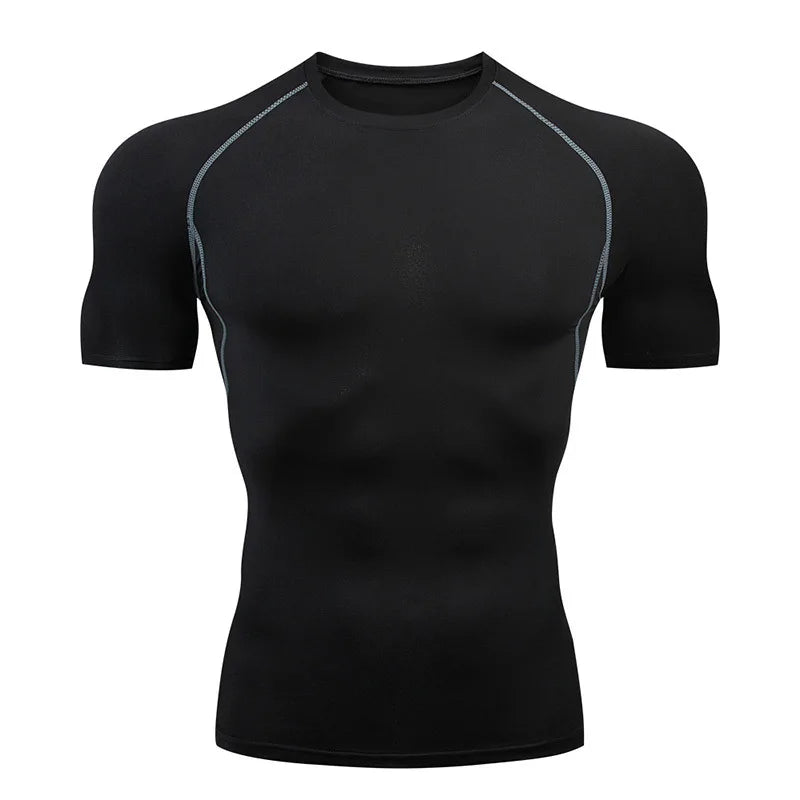 Men's Compression Rash Guard Quick-Dry Short Sleeve Gym, Running & Cycling T-Shirt, Workout Training Base Layer