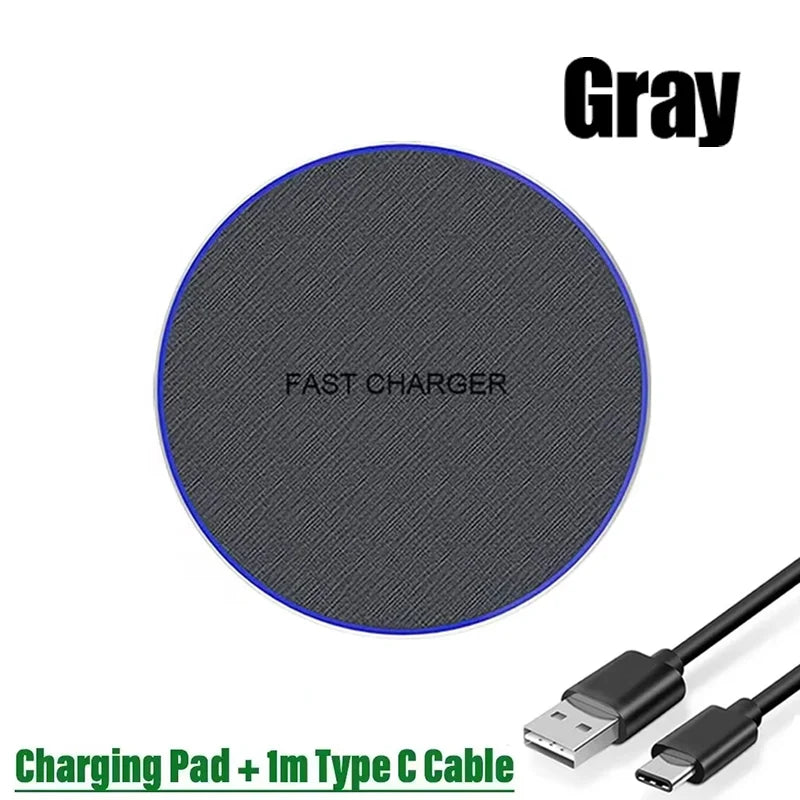 Ultra-Thin Fast Wireless Charger Pad for iPhone 15 14 Samsung S24 S23 S22