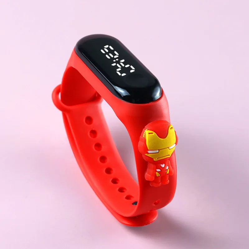 Kids LED Touch Watch Mickey Spiderman Sports Bracelet Waterproof