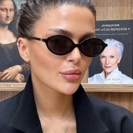 Small Oval Leopard Frame Fashion Glasses for Women  Decorative Eyewear