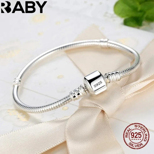 Handmade 925 Sterling Silver Snake Chain Bracelet for Women Fine Jewelry