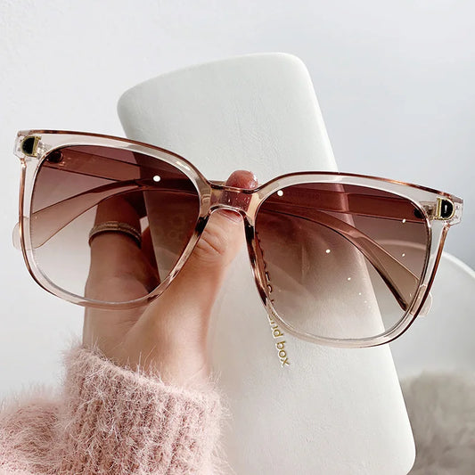 Women's Oversized Vintage Sunglasses – Square Gradient Designer Shades