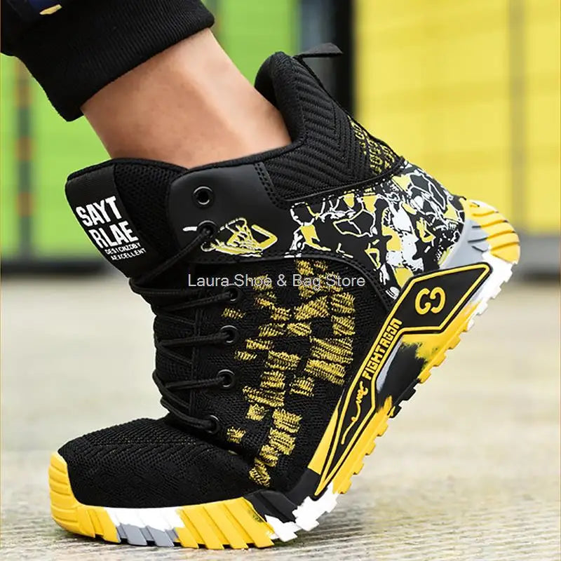 High Top Steel Toe Safety Work Shoes – Breathable Anti-Smash Boots