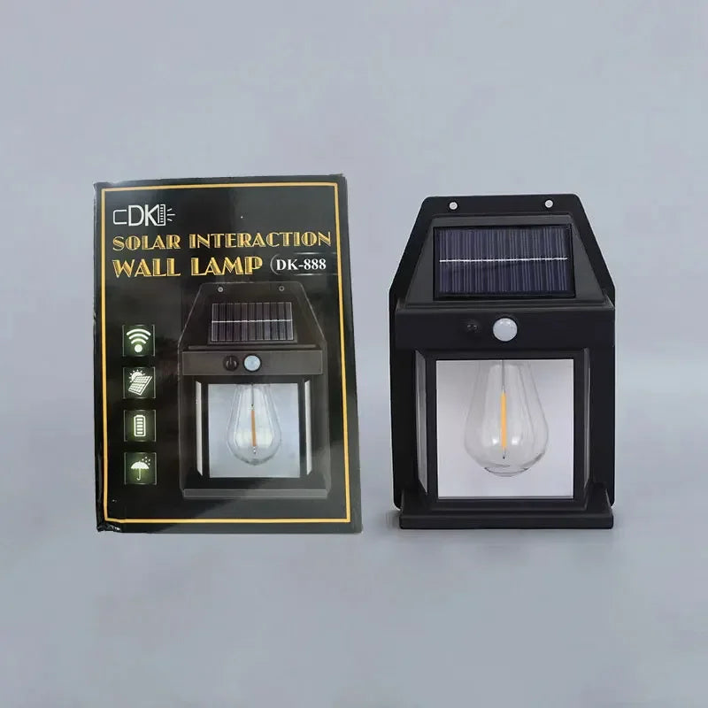 Motion Sensor Solar Wall Lamp Waterproof 3 Modes Outdoor Garden Light