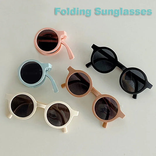 Foldable Kids Round Sunglasses – Cute UV400 Shades for Boys & Girls