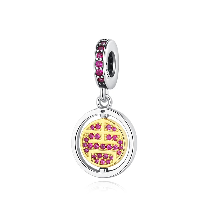 Silver Japanese Doll Fortune Cat Charm Bead for Bracelets