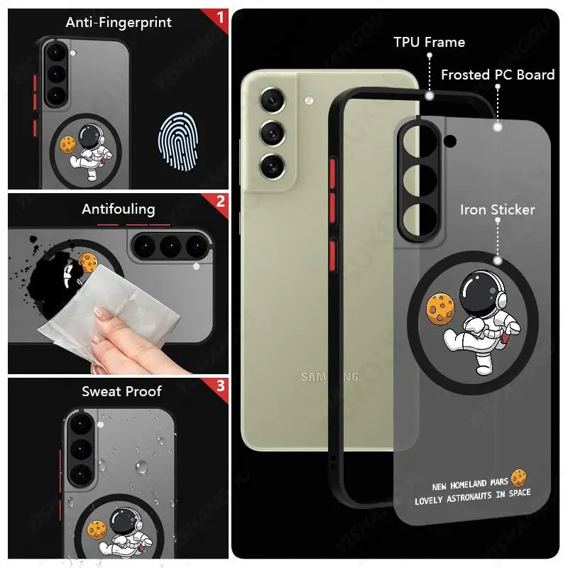 Magnetic Astronaut Case for Samsung Galaxy MagSafe Hard PC Back Cover
