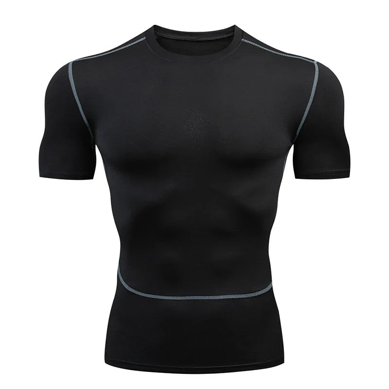 Men's Compression Rash Guard Quick-Dry Short Sleeve Gym, Running & Cycling T-Shirt, Workout Training Base Layer