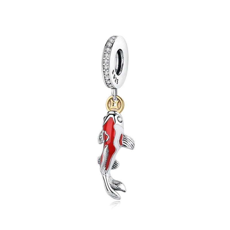 Silver Japanese Doll Fortune Cat Charm Bead for Bracelets