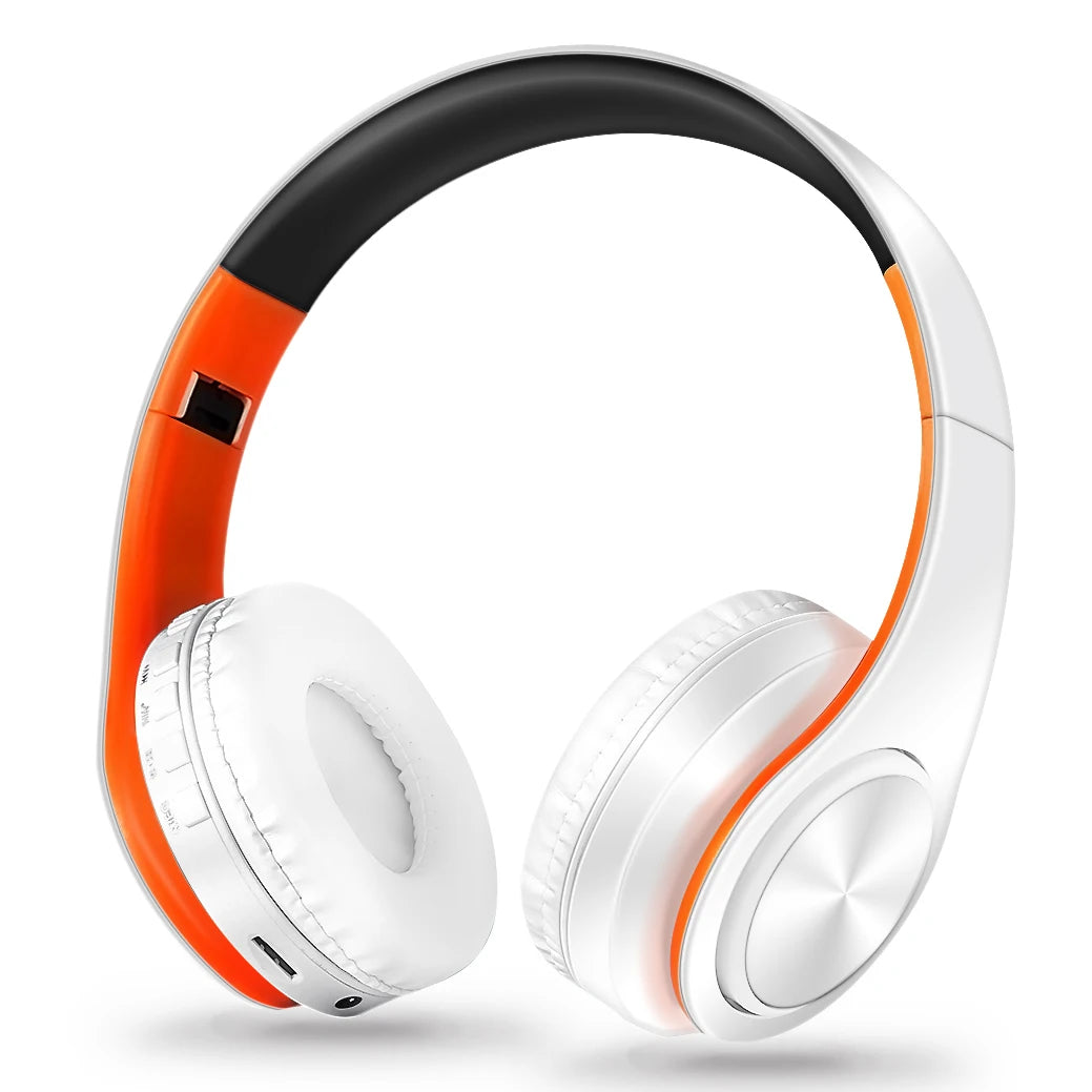 Gold Wireless Bluetooth Headphones w/Mic & 3.5mm Jack for iPhone Samsung