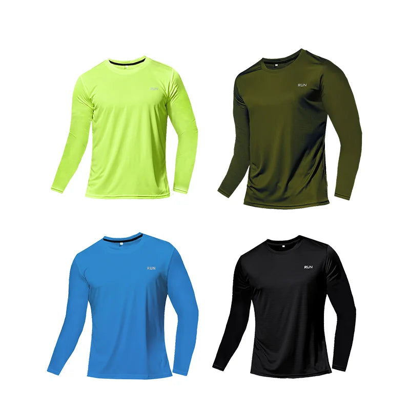 Men's Quick-Dry Long Sleeve T-Shirt – Breathable Gym & Running Top, Autumn Fitness Training Sportswear