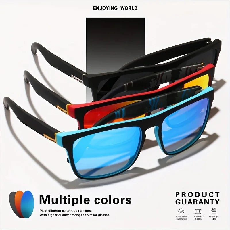 3PCS Polarized Square Sunglasses – Stylish Outdoor Shades for Men & Women