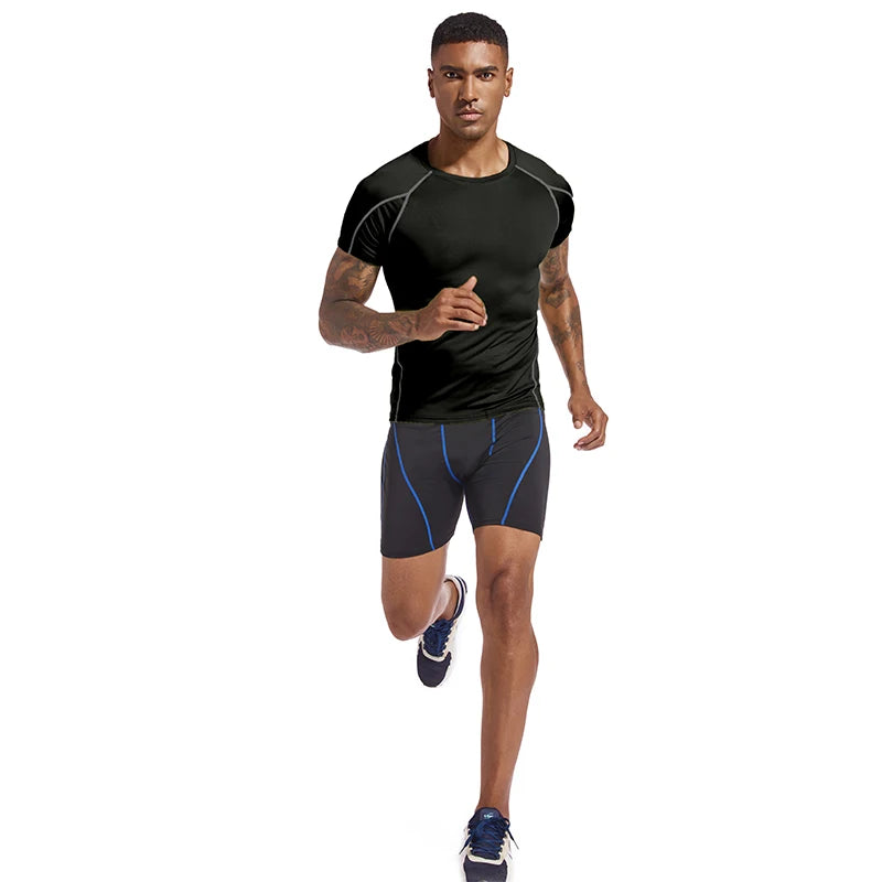 Men's Compression T-Shirt – Skinny Fit Gym & Running Tee, Quick-Dry Athletic Sportswear, Elastic Fitness Top