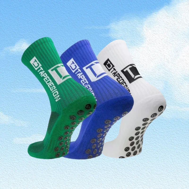 3 Pairs Non-Slip Breathable Soccer Socks Cushioned, Sweat-Wicking, Anti-Odor Grip Socks