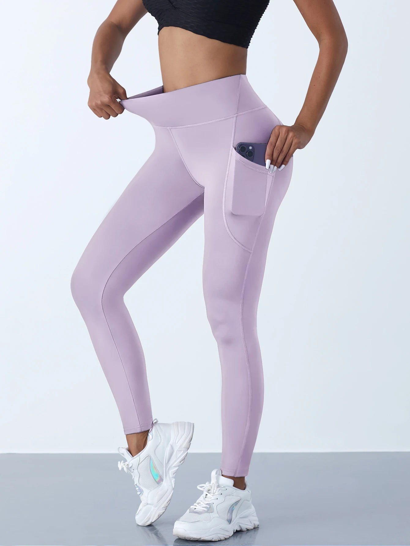 Women's High Waist Yoga Leggings – Stretch Tights with Pockets for Fitness