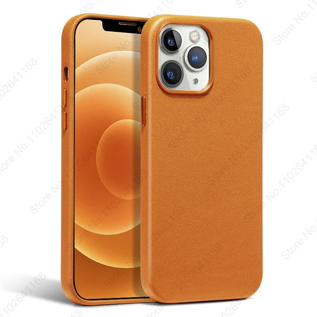 Animated Leather Case for iPhone MagSafe Magnetic Wireless Charging Cover