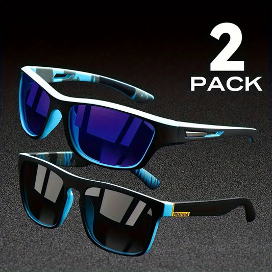 2PCS Polarized UV Sunglasses – Anti-Glare Summer Shades for Travel & Driving