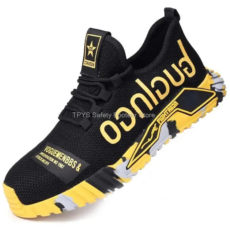 Men's Lightweight Steel Toe Safety Shoes – Breathable Anti-Puncture Boots