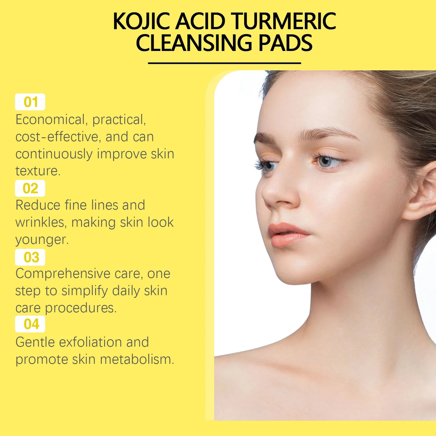 Turmeric Cleansing Pads  Exfoliating Face Wipes for Smooth & Clear Skin