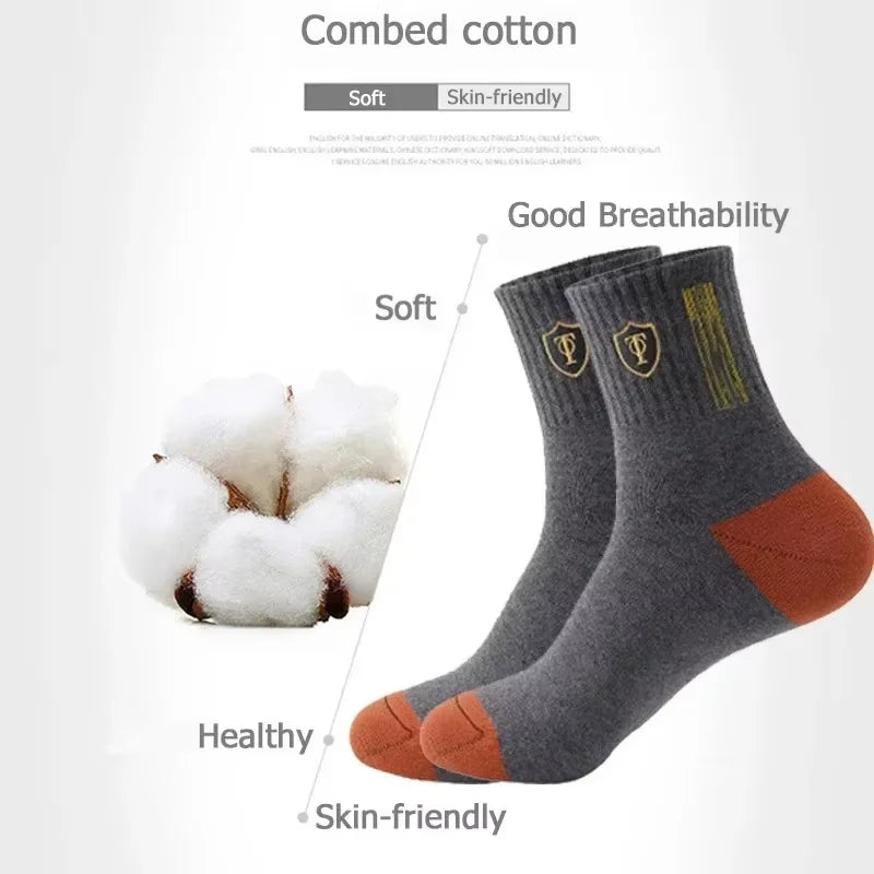 5 Pairs Men's Bamboo Socks Breathable Cotton Winter Business