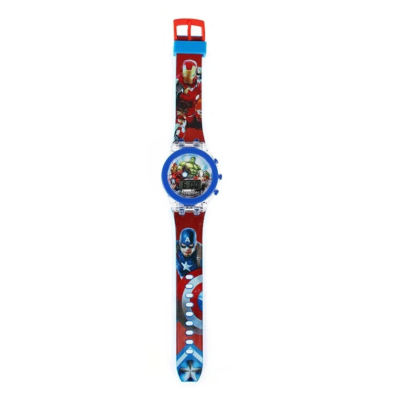 Kids Cartoon Watch LED Spiderman Shark Mickey Boys Girls Student Gift